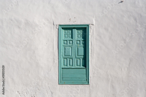 typical wooden window at an old farmer house in Lanzarote