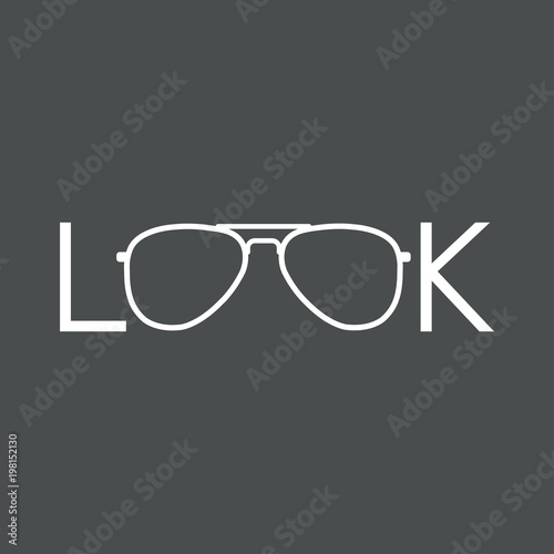 Logotipo LOOK con gafas en color blanco