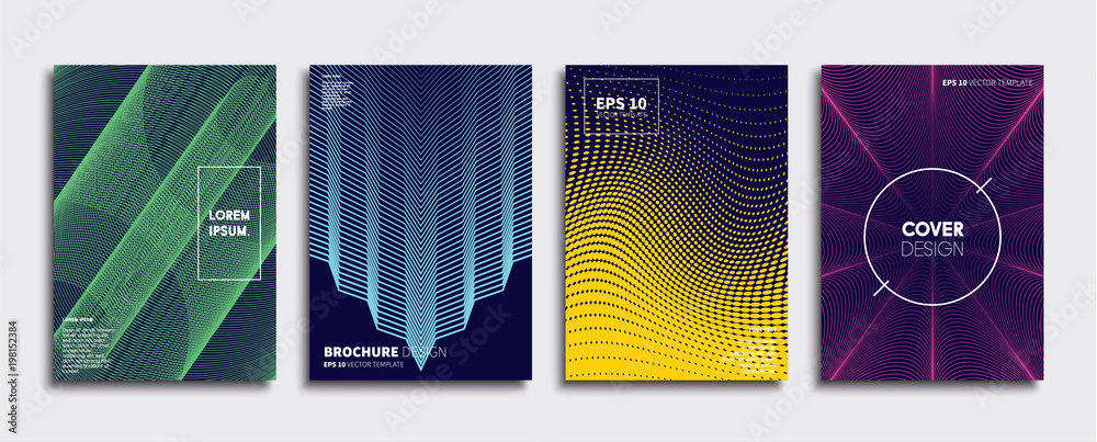Vector cover designs. Future Poster template. Smartphone modern background set.