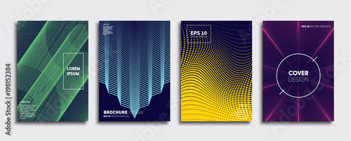 Obraz na płótnie Vector cover designs. Future Poster template. Smartphone modern background set. w salonie