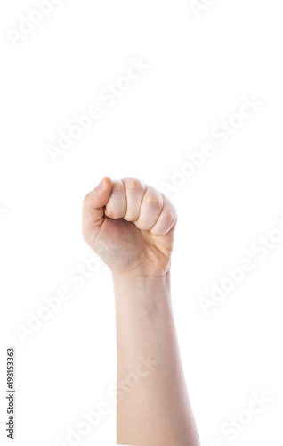 Women fist isolated on white background 