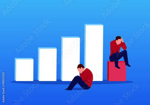 Business decline and distress businessman