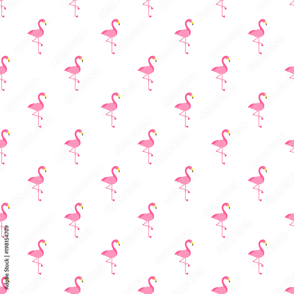 Pattern with Flamingo bird on white background Pattern with Flamingo bird on white background
