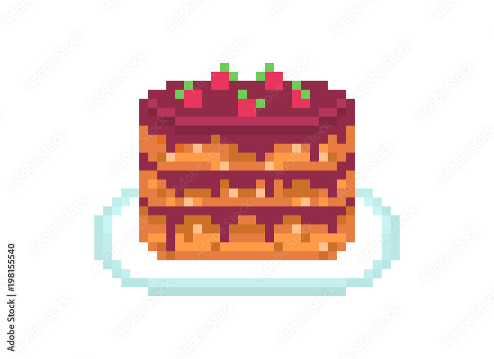 Food Pixel Art png download - 500*420 - Free Transparent Strawberry Cream  Cake png Download. - CleanPNG / KissPNG