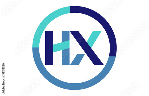 Free Download HX Global Blue Ribbon letter Logo - GFXLoad
