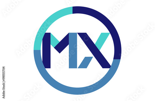 Free Download MX Global Blue Ribbon letter Logo - GFXLoad