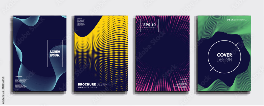 Vector cover designs. Future Poster template. Smartphone modern background set.