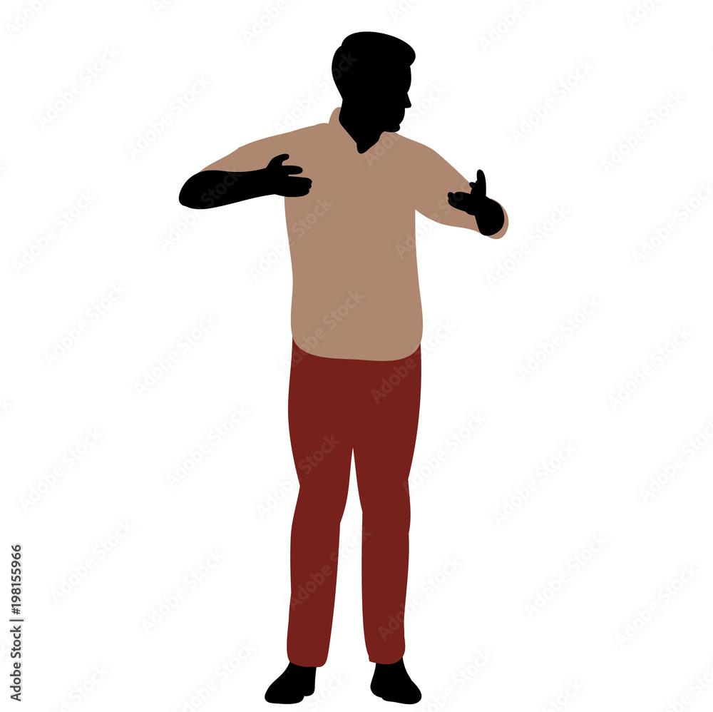 isolated silhouette male dancing in color clothes isolated silhouette male dancing in color clothes