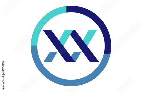 XX Global Blue Ribbon letter Logo