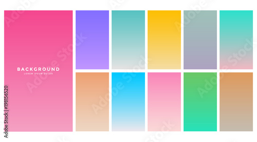 colorful soft gradients set for mobile app