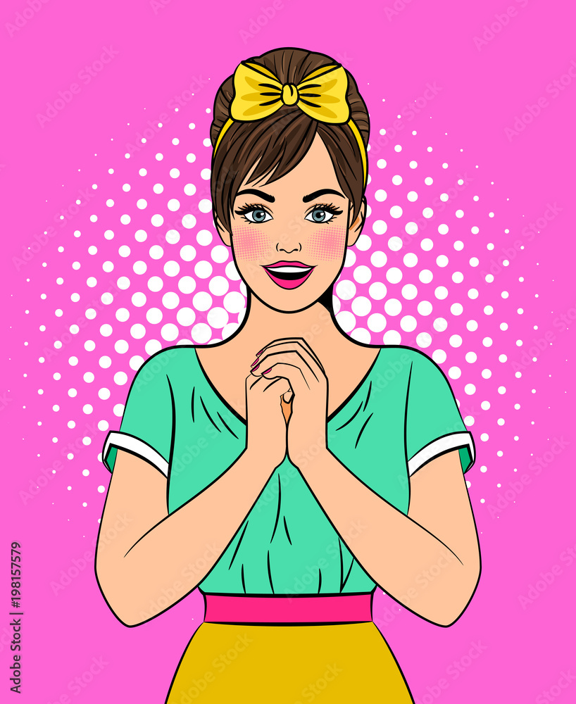 Amazed and excited cartoon girl Amazed and excited cartoon girl