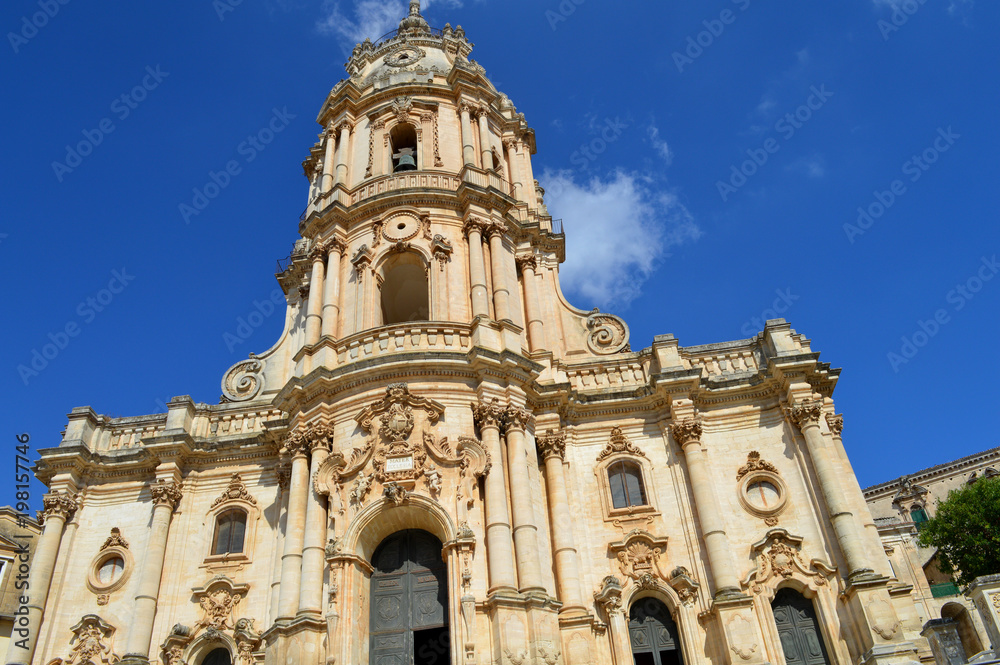 Dome of Saint George, Duomo di San Giorgio, Modica, Ragusa, Sicily, Italy, Background