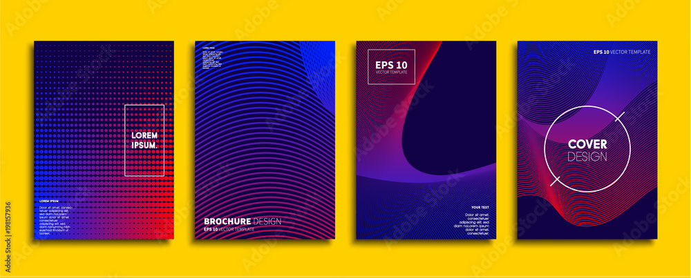 Vector cover designs. Future Poster template. Smartphone modern background set.