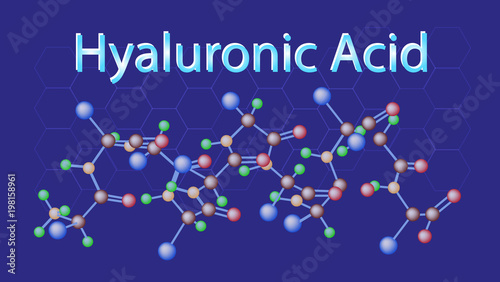 Vector infographics scientific background. Hyaluronic Acid Research illustration