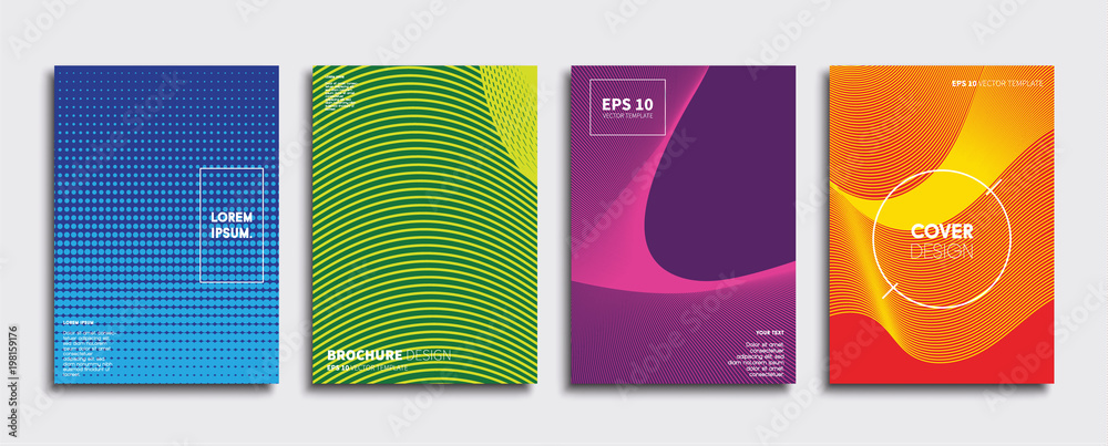 Vector cover designs. Future Poster template. Smartphone modern background set.