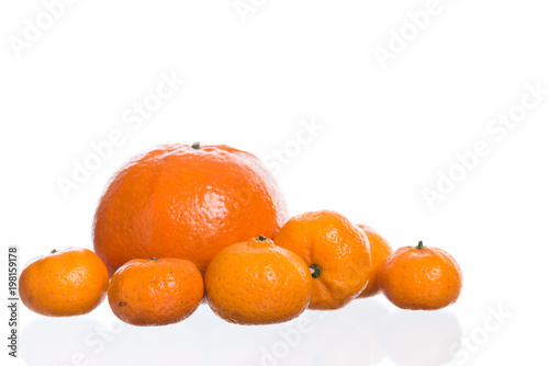 Close up of a mandarin orange isolated on white
