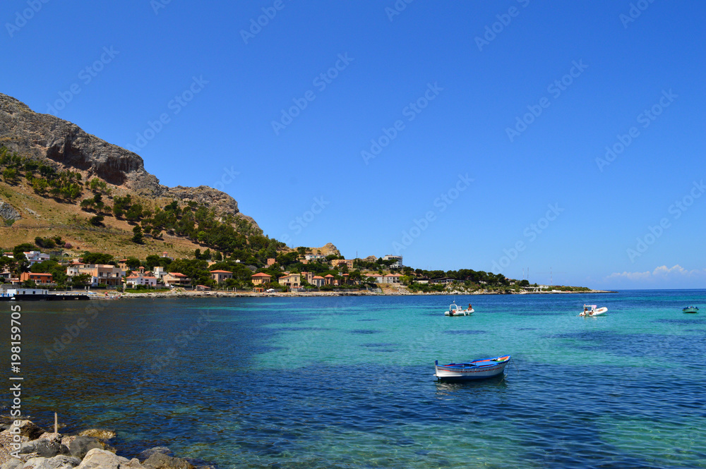 Area View of Sferracavallo, Palermo, Sicilian Coastline, Italy