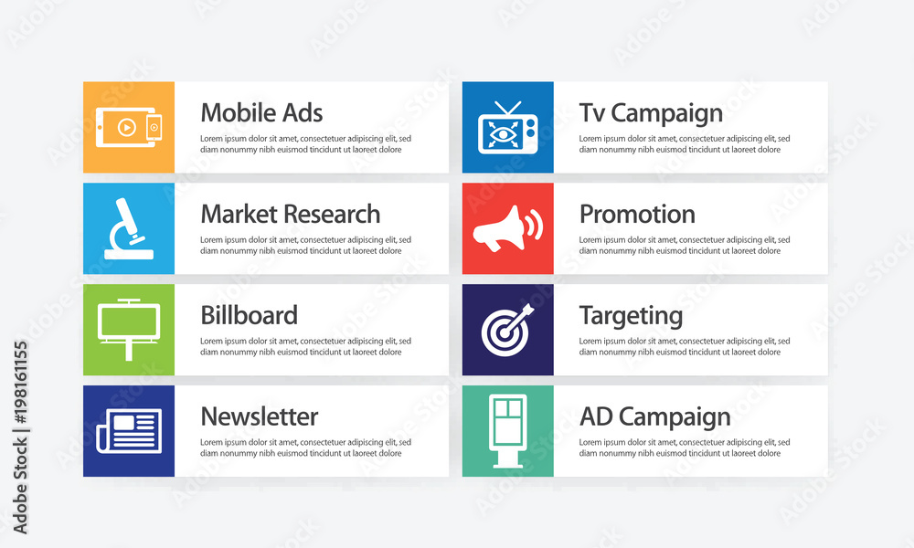 Fototapeta premium Advertising and Promo Infographic Icon Set
