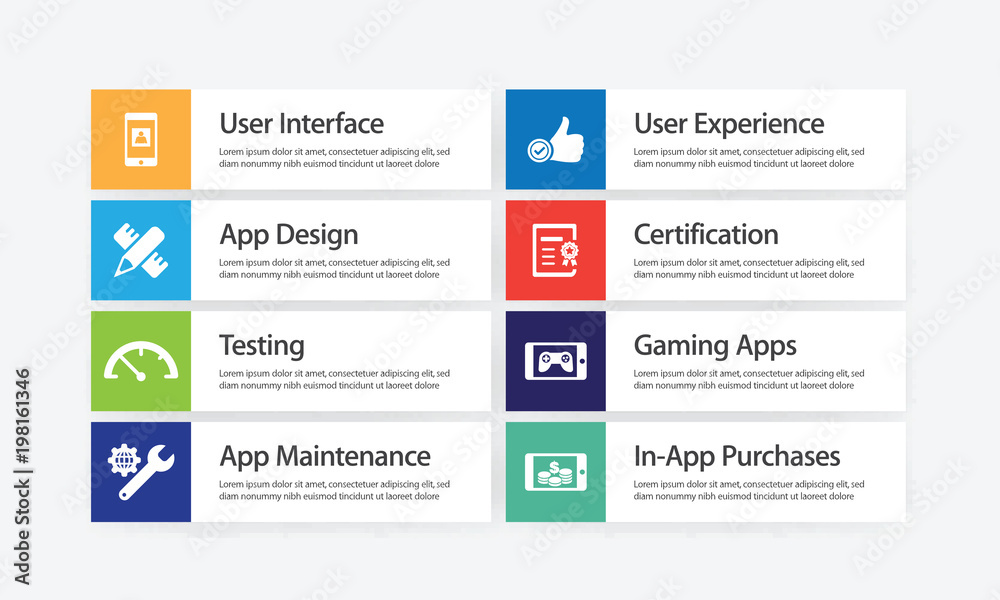 Obraz premium App Development Infographic Icon Set