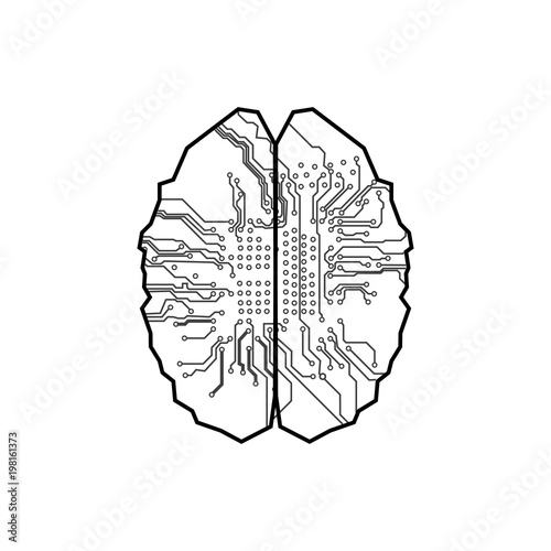 vector Brain  circuit technology background. Digital concept. illustration vector design