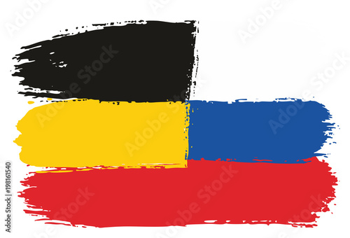 Germany Flag   Russia Flag Vector Hand Painted with Rounded Brush