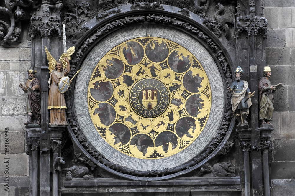 Kalenderscheibe der Astronomischen Uhr am Rathausturm, Altstätter Ring, Altstadt, Prag, Tschechien, Europa