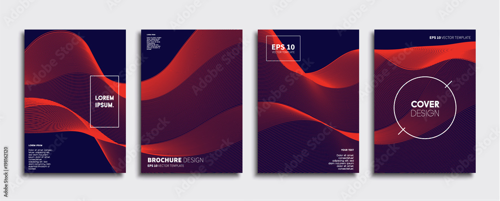 Vector cover designs. Future Poster template. Smartphone modern background set.