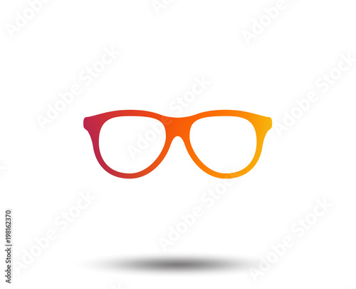 Retro glasses sign icon. Eyeglass frame symbol. Blurred gradient design element. Vivid graphic flat icon. Vector
