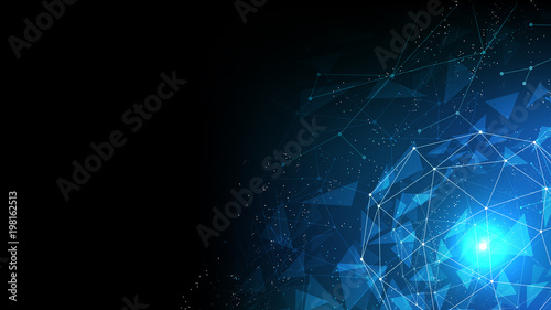 background abstract polygon data technology communication vector design illustration © raccoondaydream