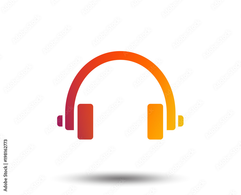 Headphones sign icon. Earphones button. Blurred gradient design element. Vivid graphic flat icon. Vector Headphones sign icon. Earphones button. Blurred gradient design element. Vivid graphic flat icon. Vector