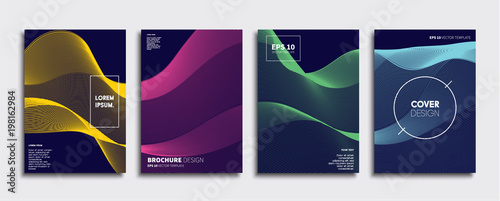 Vector cover designs. Future Poster template. Smartphone modern background set.