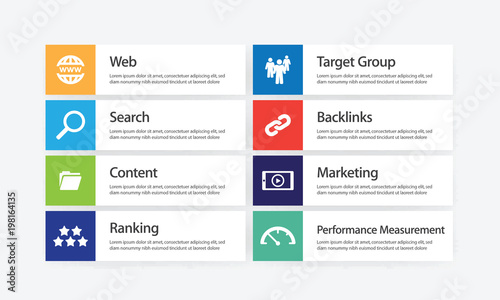 Search Engine Marketing Infographic Icon Set