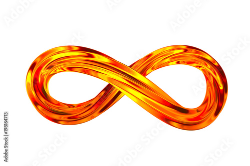 infinity sign on white back...