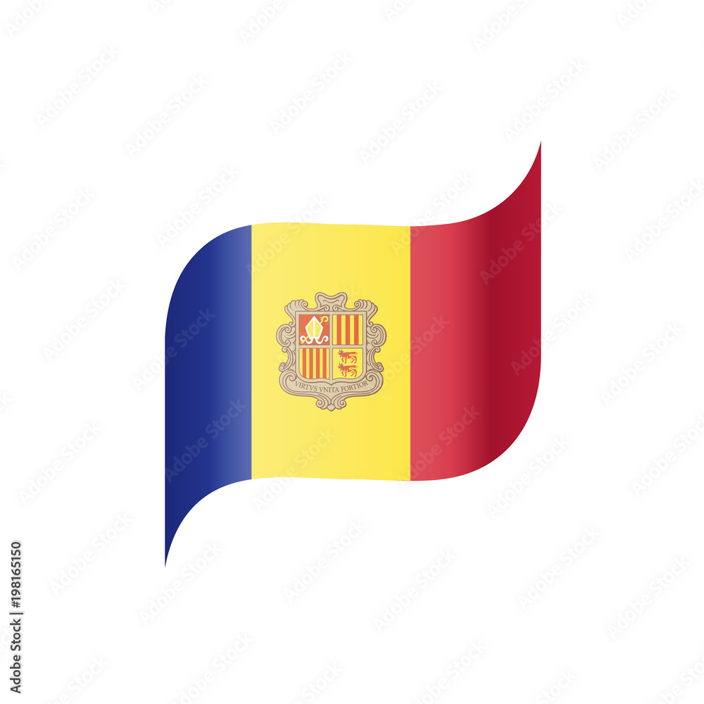 Obraz premium Andora flag, vector illustration