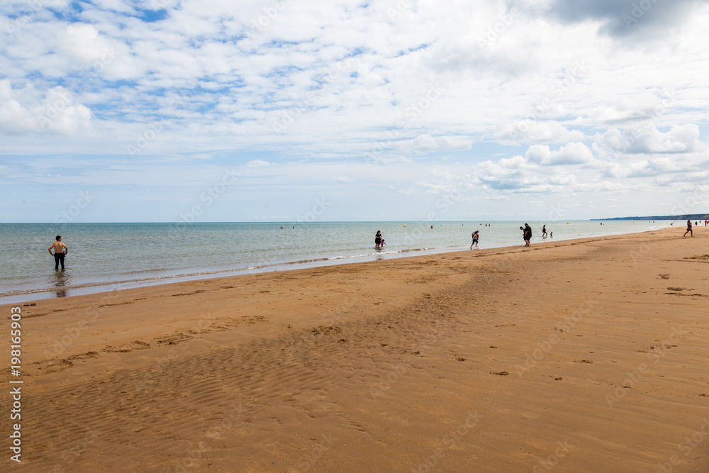 Omaha beach at Saint Laurent sur mer, one of the sites of the allied invasion on the beaches of Normandy, France.