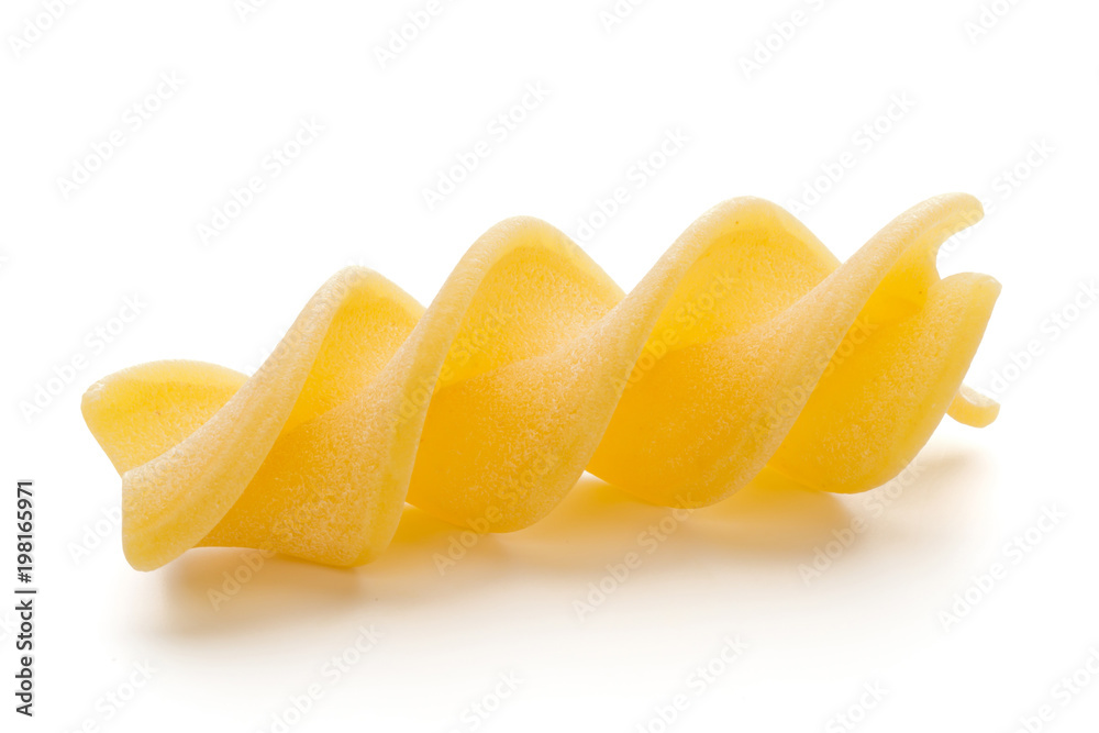 Pasta spiral isolated on the white background.