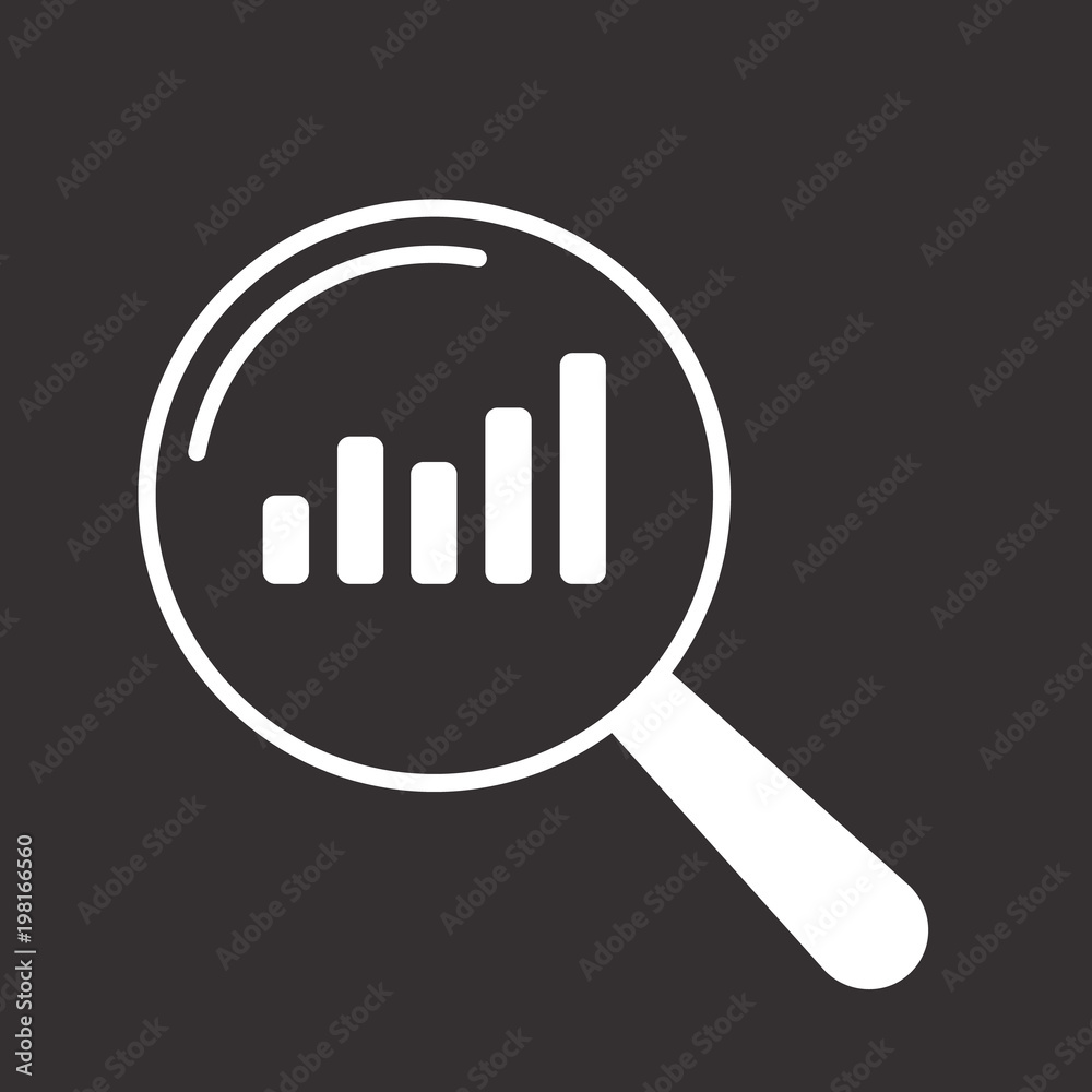 Statistics Icon Magnifying Glass Statistics Icon Magnifying Glass