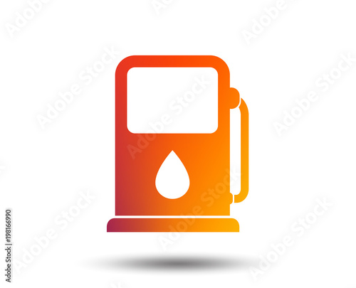 Petrol or Gas station sign icon. Car fuel symbol. Blurred gradient design element. Vivid graphic flat icon. Vector