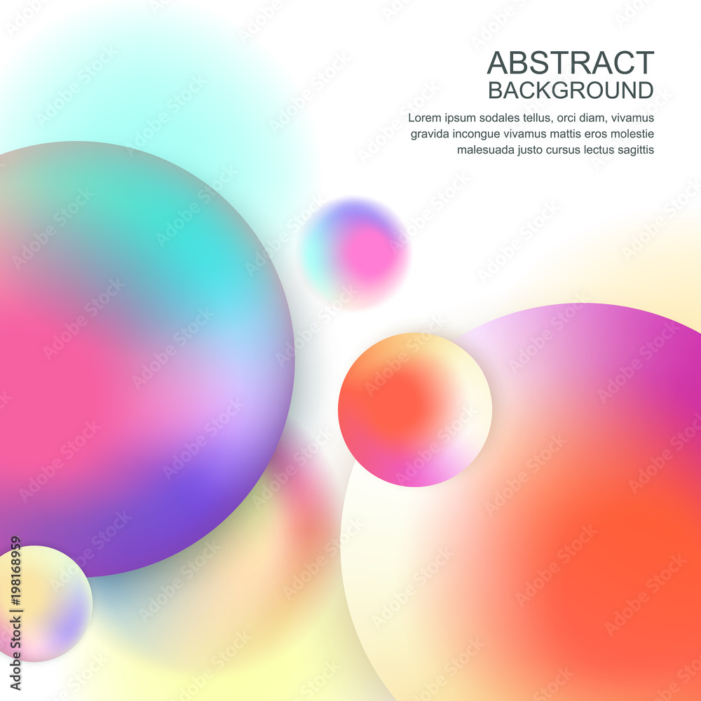 Abstract liquid colorful background. Vector 3d style gradient sphere. Poster or banner with place for text