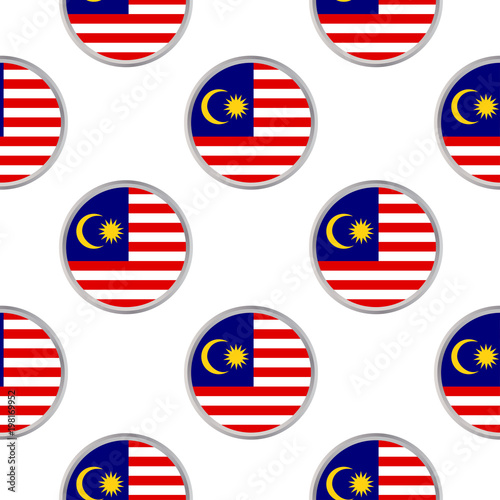 Seamless pattern from the circles with flag of Malaysia