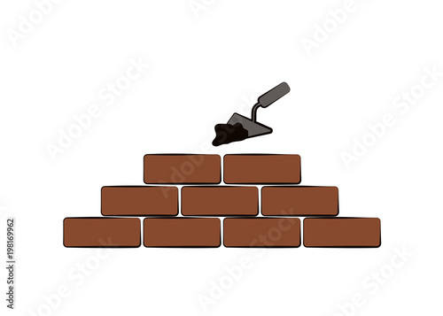 Vector design of building (bricks, tools and cement)