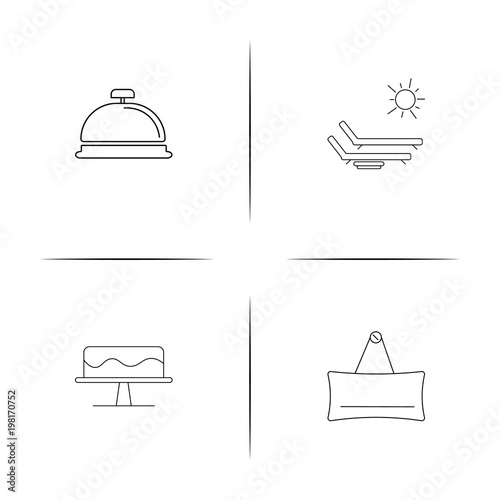 Travel simple linear icons set. Outlined vector icons