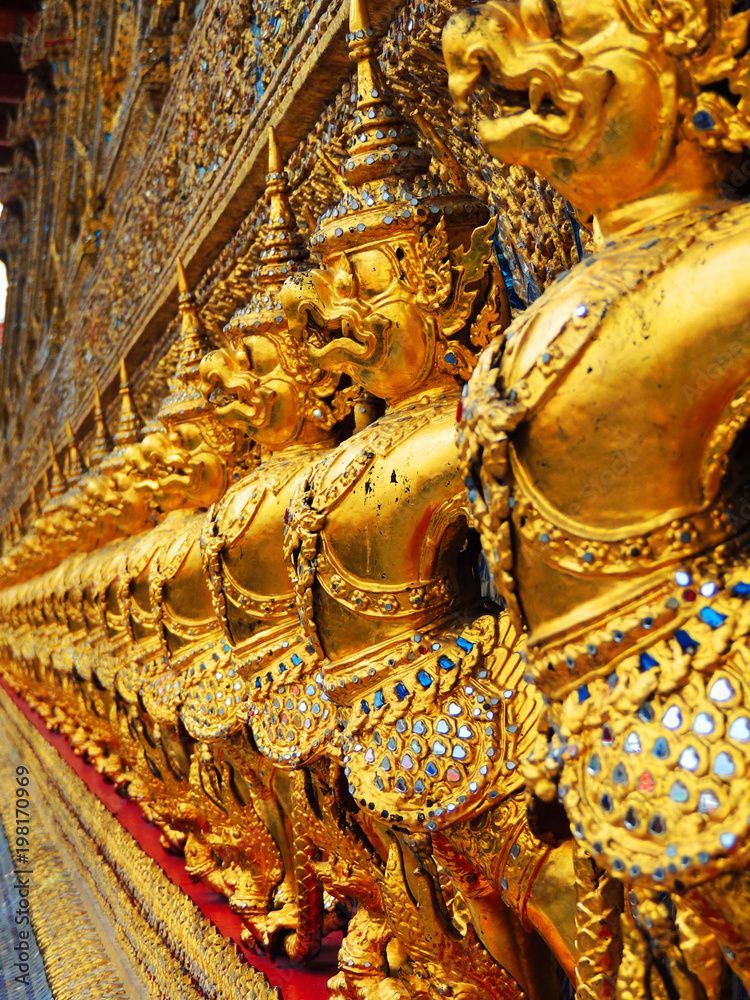 Architectural Art at Wat Phra Kaew Bangkok in Thailand