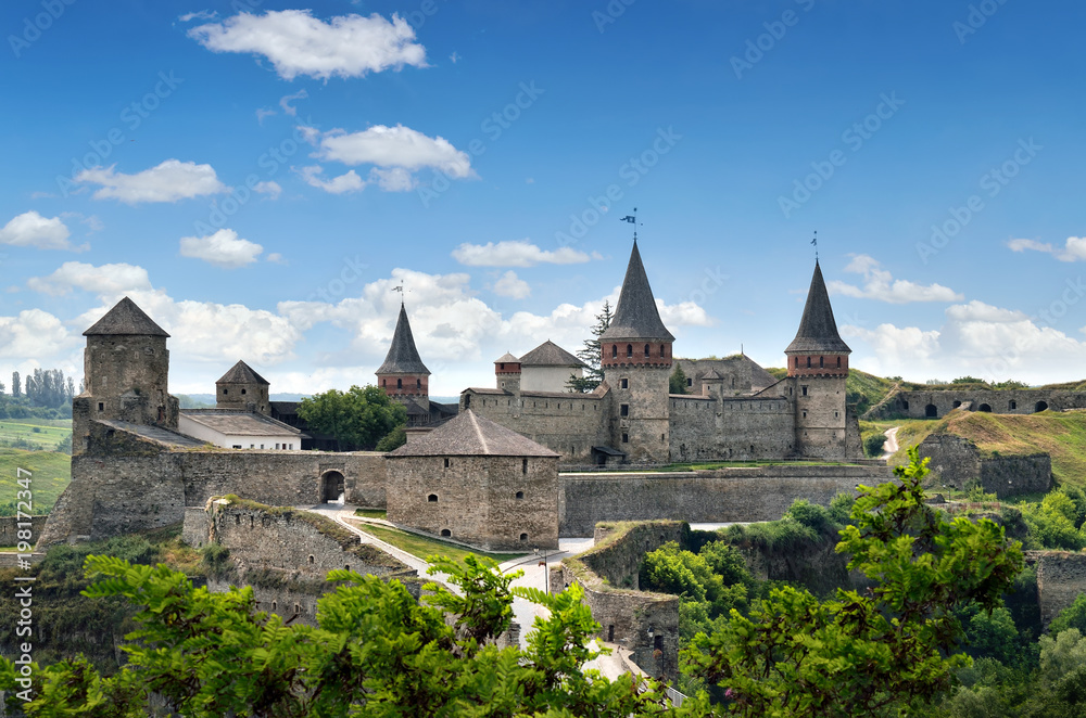 Walls and towers of a great medieval fortress