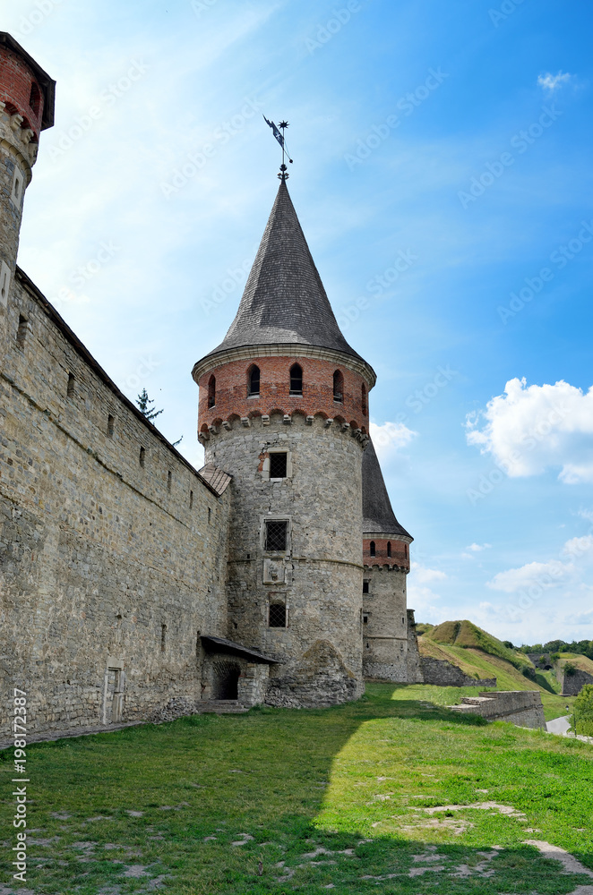Walls and towers of a great medieval fortress