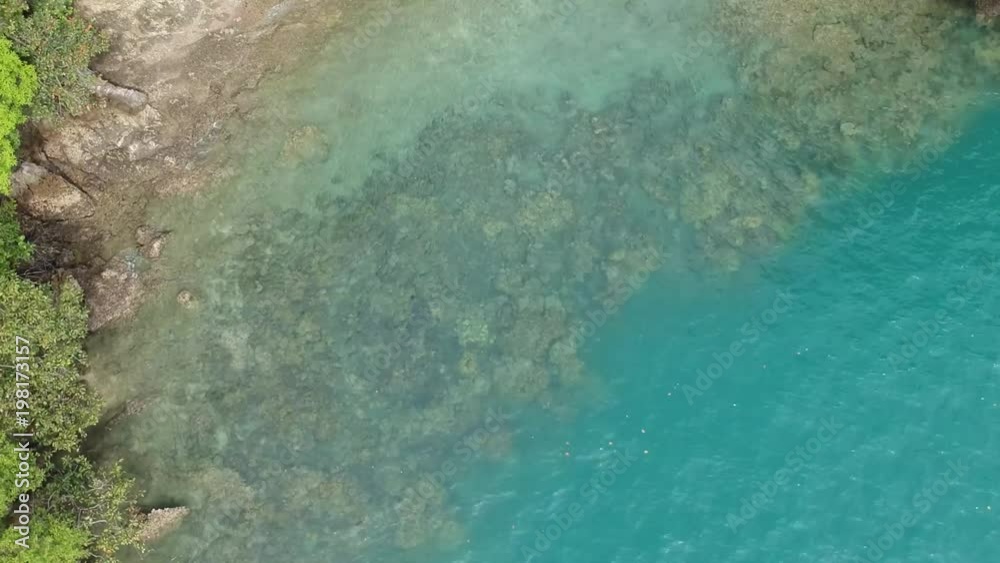 Thailand coralreef and beach with clear water by drone HD