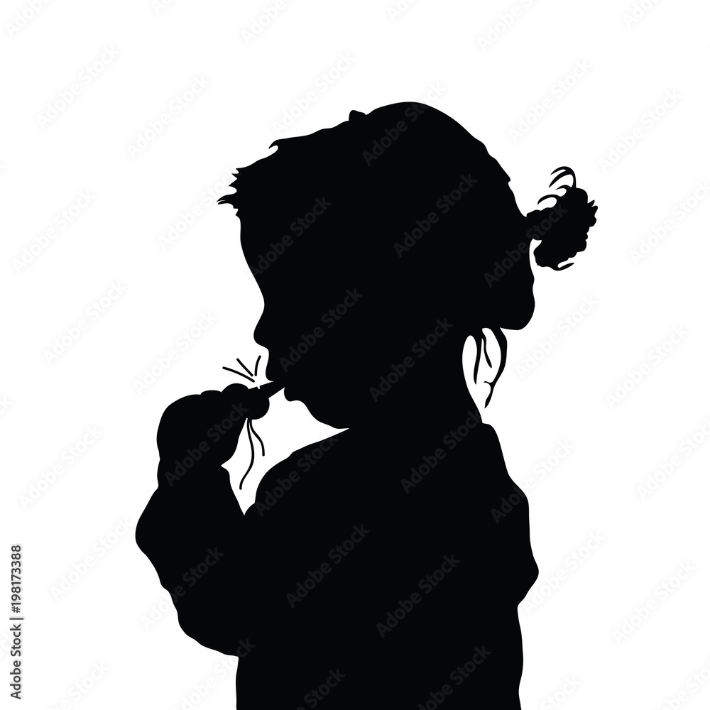 child with a whistle silhouette child with a whistle silhouette