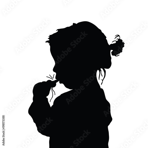 child with a whistle silhouette