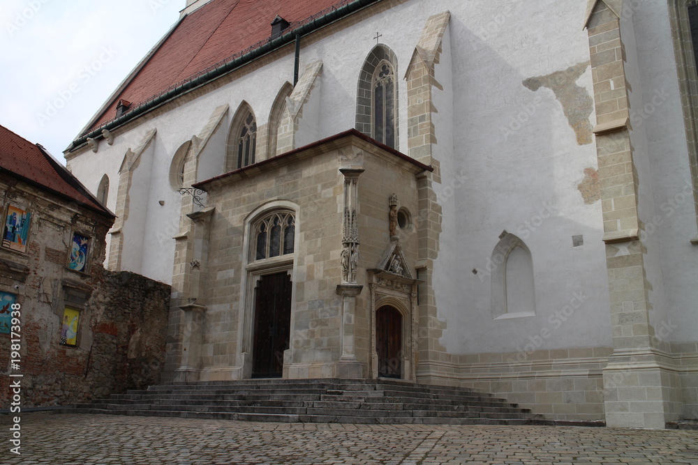 View to St Martin's Cathedral from Panska street in Bratislava, Slovakia