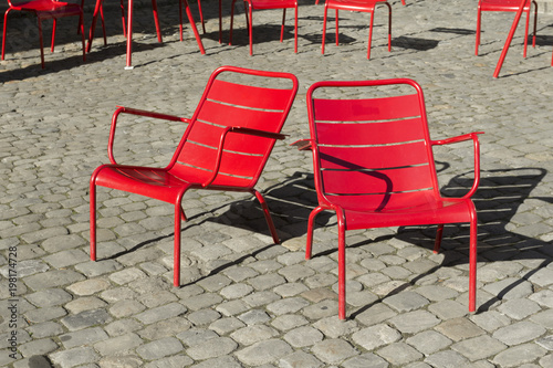 Two red chairs